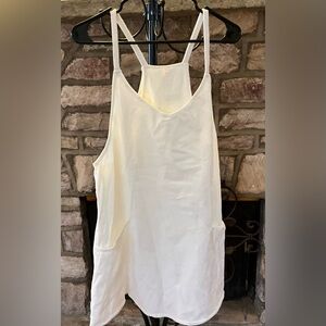 (NWT) Free People White Sleeveless Overall Dress Romper Pinafore Size XL